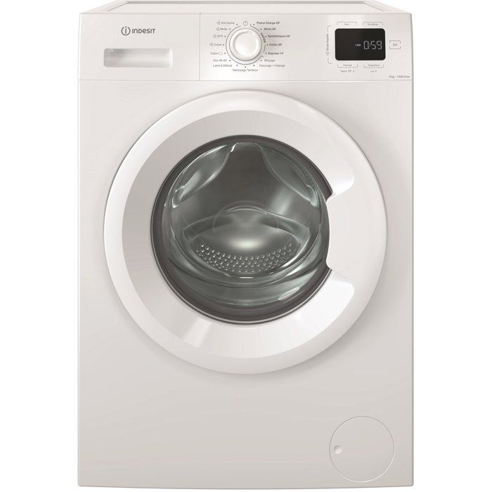 Lave-linge hublot INDESIT IM642MYTIMEFR - 6 kg - Induction - L60 cm - 1200 trs/min - Blanc