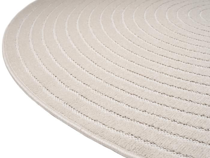Modern vloerkleed voor de woonkamer - THE CARPET - Santo Plus - Crème - Rond 120 cm
