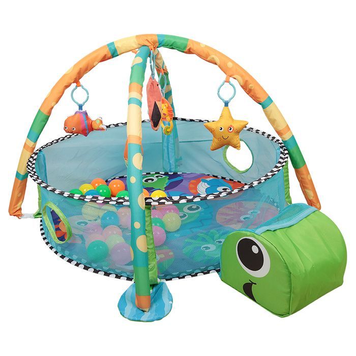 Speelmat voor baby's in de vorm van een schildpad - ERROLVES - Fitnessframe - Speelmat met speelgoed - Activiteitenhoek - Groen