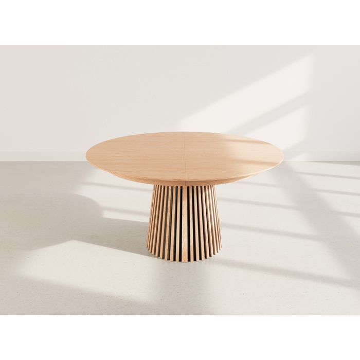 Freya - table à manger ronde extensible - 6 à 10 personnes - Bois
