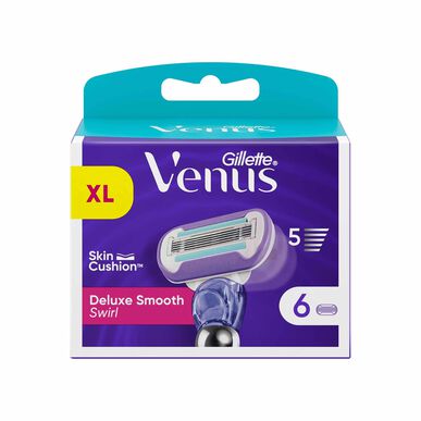Gillette Venus Deluxe Smooth Swirl -teränvaihtoteriä, 6 kpl.