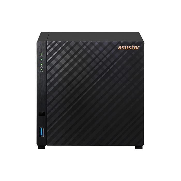 Servidor NAS - ASUSTOR - AS1104T - 4 baias - Gigabit Ethernet - Realtek RTD1296 1,4 GHz