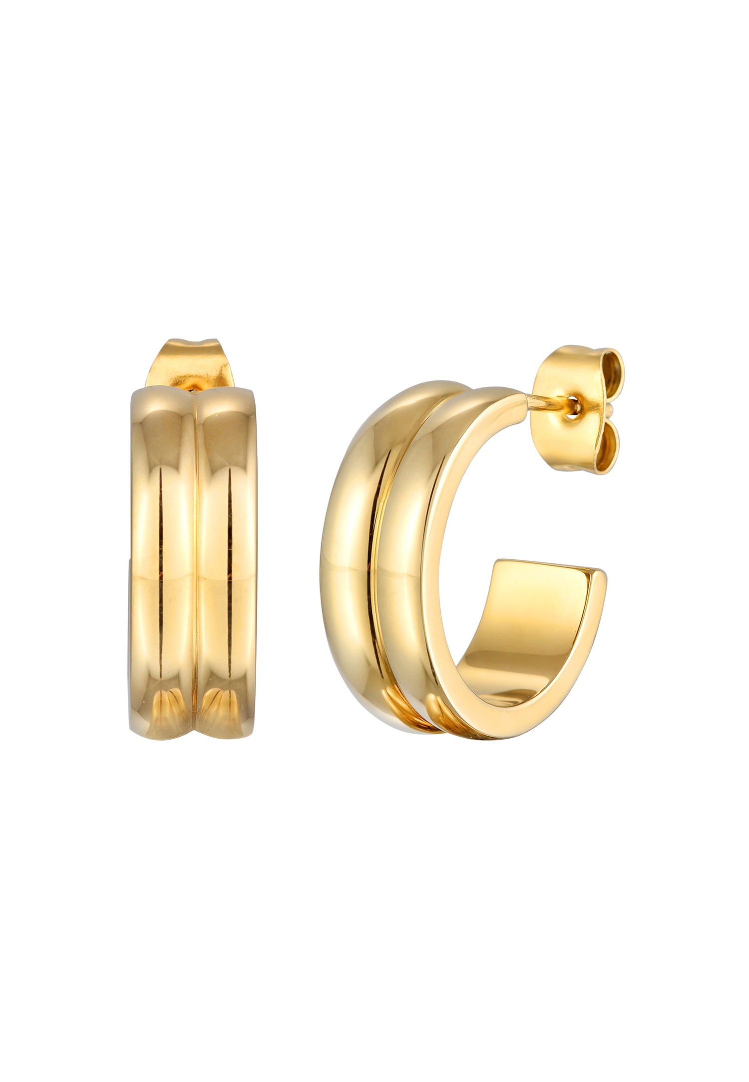 Elli Femmes Créoles Clous d'oreilles Chunky Tendance Couleur Or