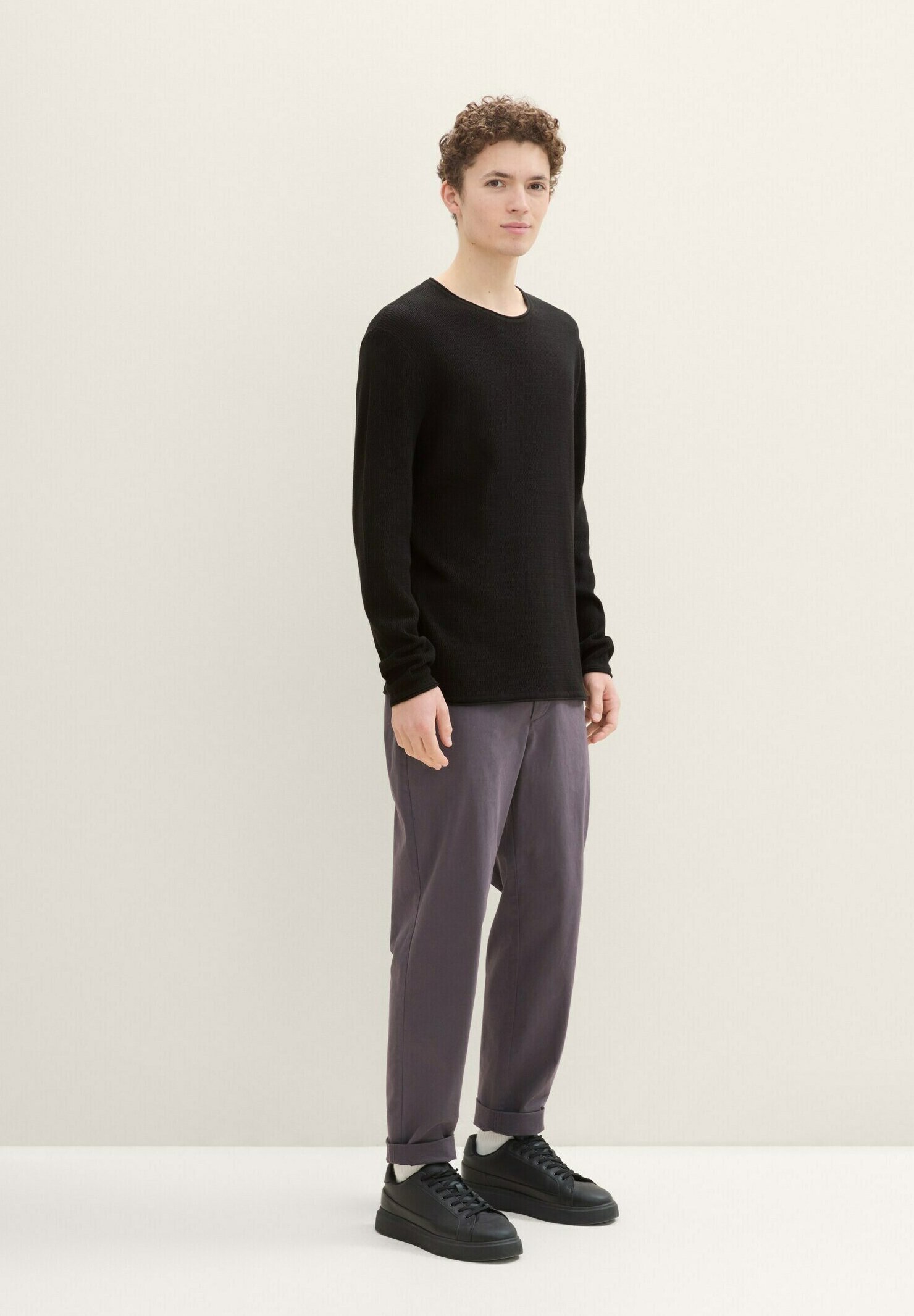TOM TAILOR DENIM STRUKTURIERTER  - Jumper - black
