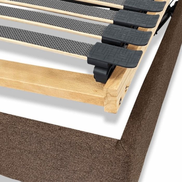 Base de cama eléctrica Essenzia Zen Relaxation marrón con listones de 80x200 mm.