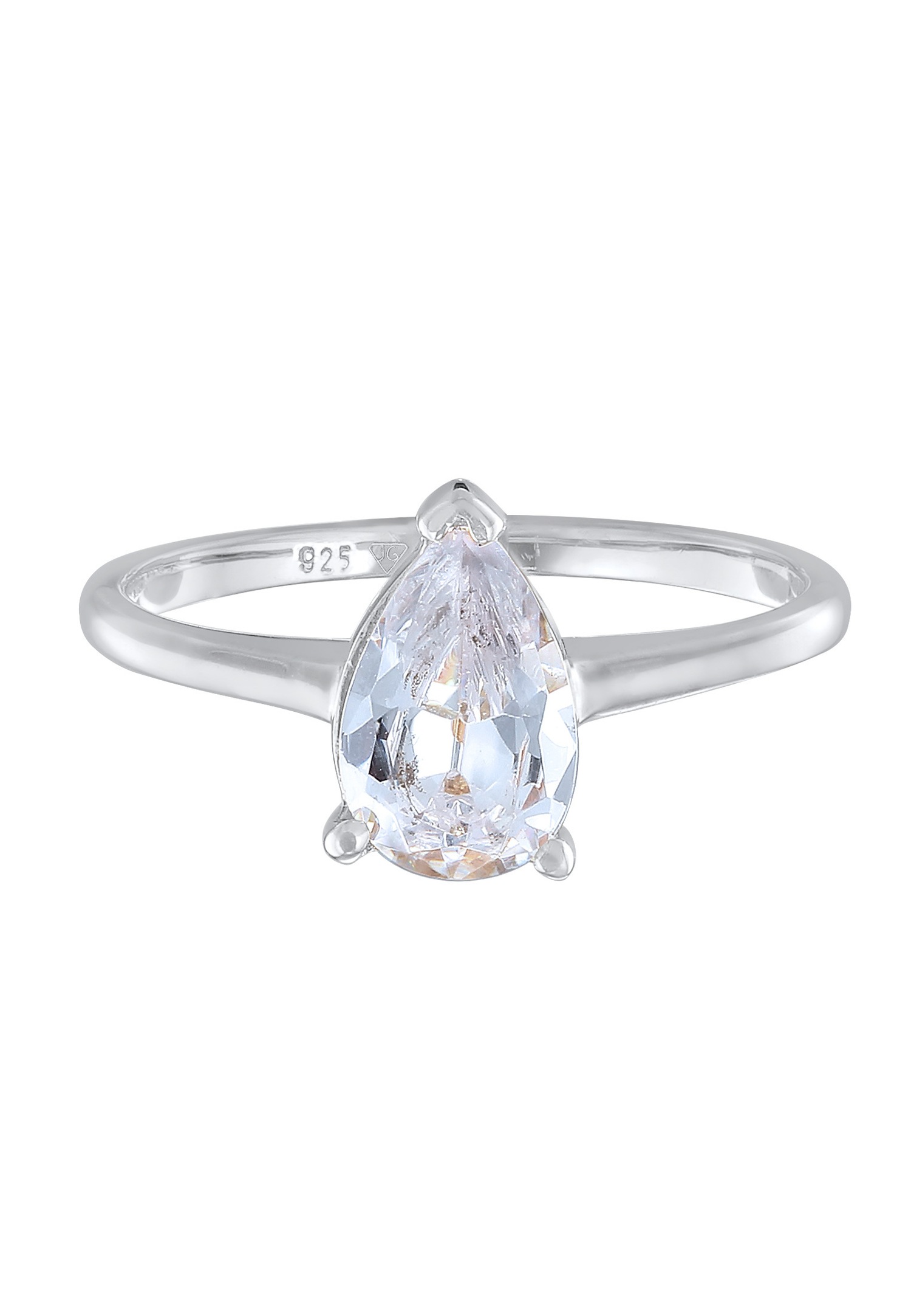 Elli Femmes Bague de fiançailles Solitaire Goutte avec Zirconia en argent sterling 925