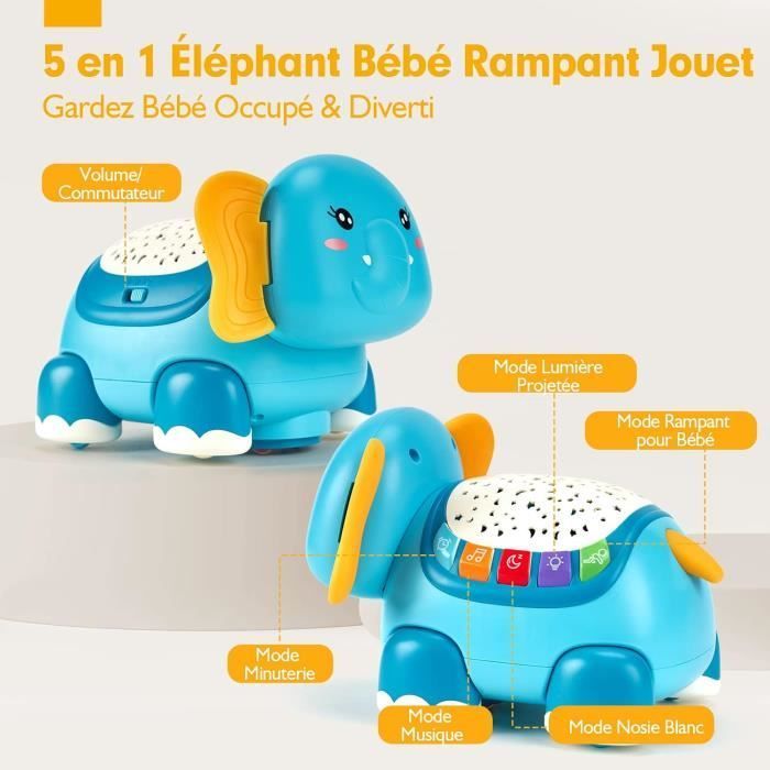 Giocattolo per neonati di 1 anno, gioco Montessori per gattonare per bambini di 1, 2 e 3 anni, giocattolo musicale per neonati con proiettore di luci