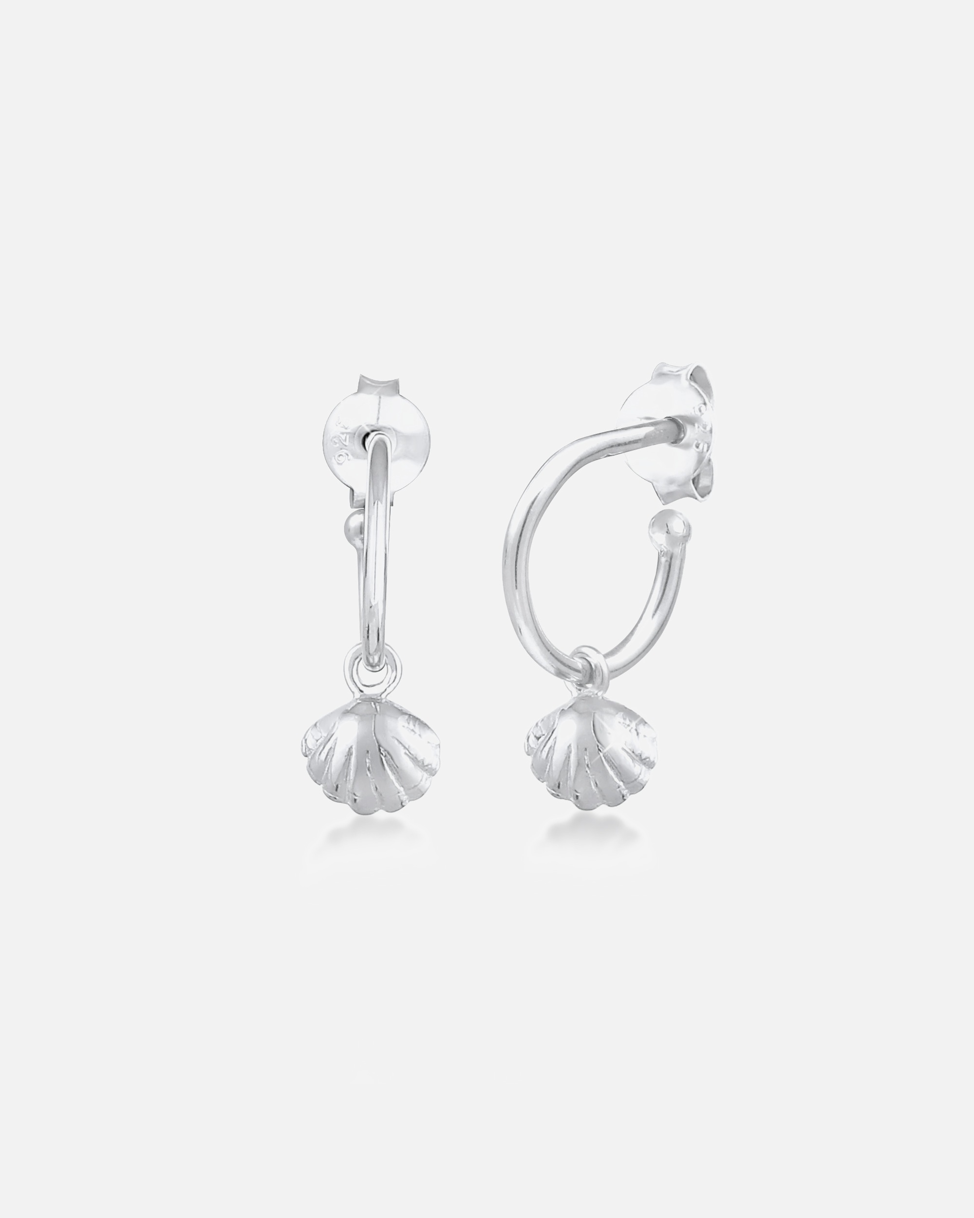 Elli Créoles Coquillage de Coeur Plage Été Trend Boucles d'Oreilles Femme - (925/1000) Argent