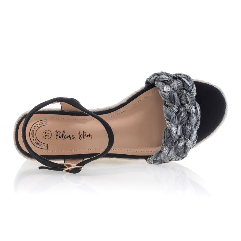 Dámske čierne espadrilky s lanovou podrážkou