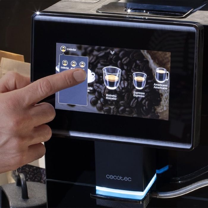 Cecotec Cafetière super-automatique Cremmaet Touch OCS. Expresso, 1500W, 19 bars, écran TFT, Thermoblock, nettoyage auto