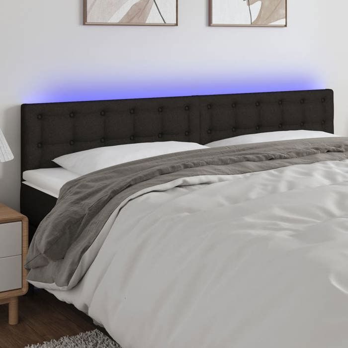 vidaXL LED Headboard Bedroom Furniture Double Bed Accessory Interior Bed Frame Headboard Black 3122062