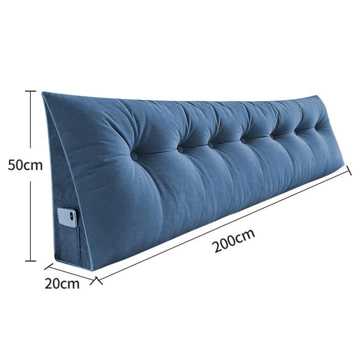 JEOBEST Grand Coussin Cale Triangulaire pour Tête de Lit, Coussin de Lecture, Dossier de Taille, 200 x 50 x 20 cm
