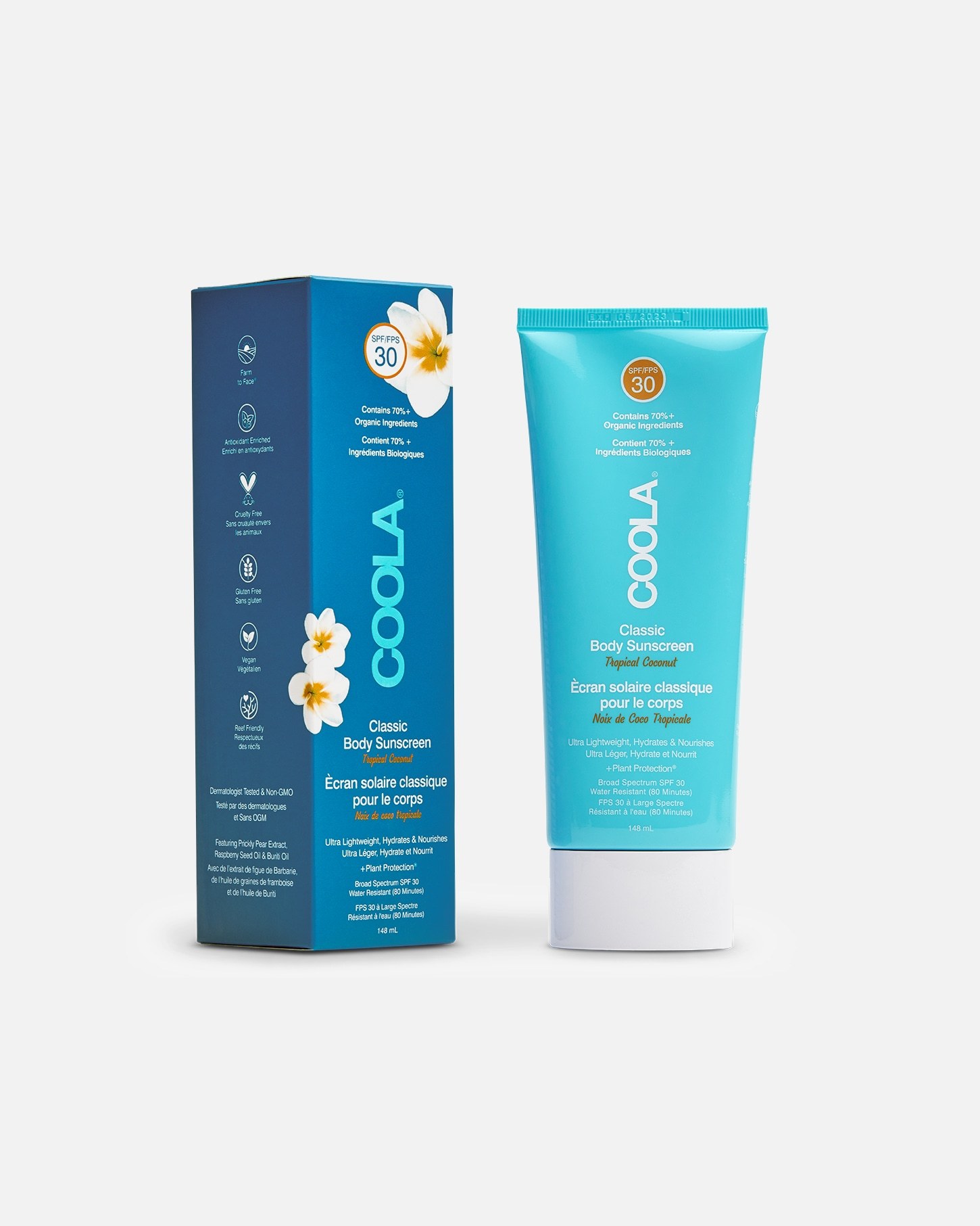 „Coola Sun Protection Classic“ kūno losjonas su SPF 30, tropinio kokoso kvapu, 148 ml