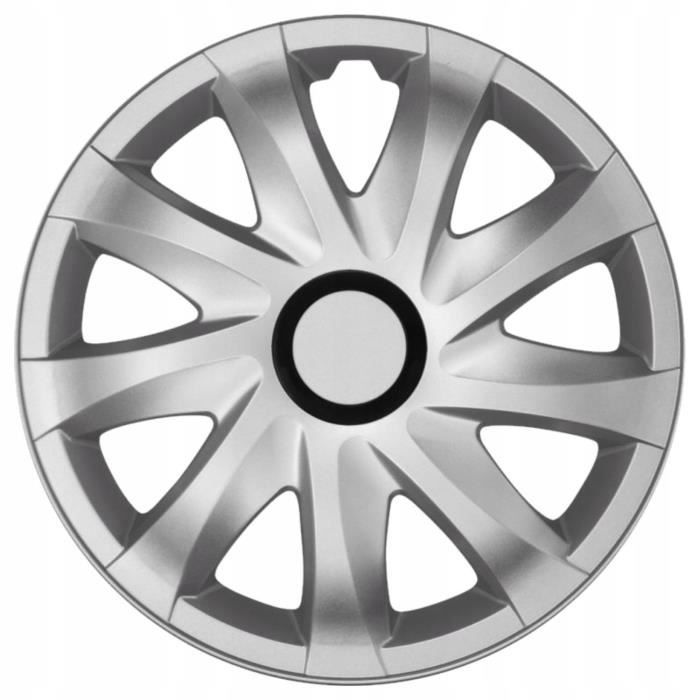 Enjoliveurs de roue - set complet de 4 pièces - NRM Kando - argent - 15