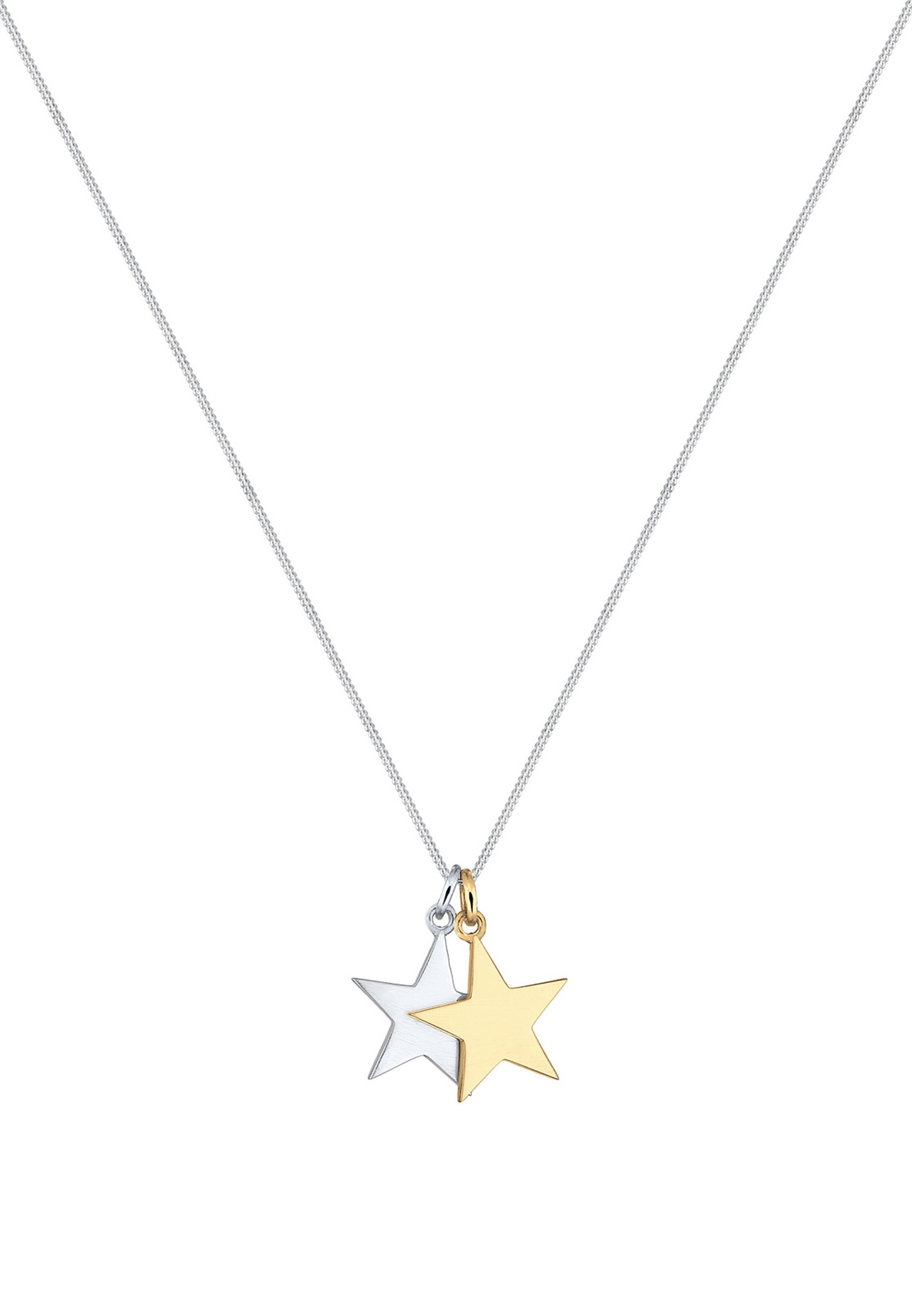Elli Femme Pendentifs Étoile Bicolore - (925/1000) Argent