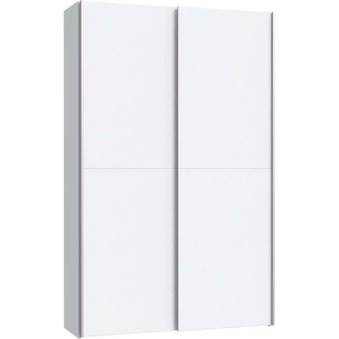 Armoire 2 portes coulissantes multifonction - Blanc mat - L120 x P41,6 x H190,5 cm - OZZULA