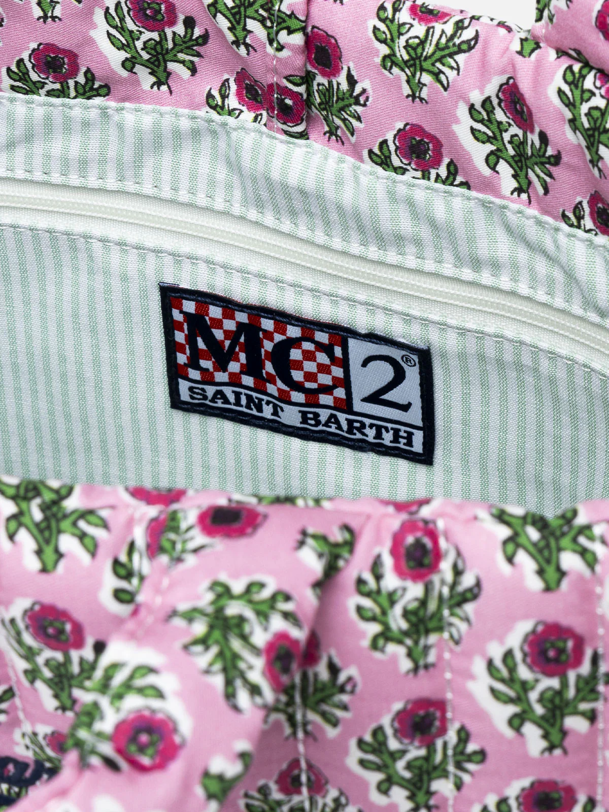 Roze gewatteerde zachte draagtas met bloemenprint