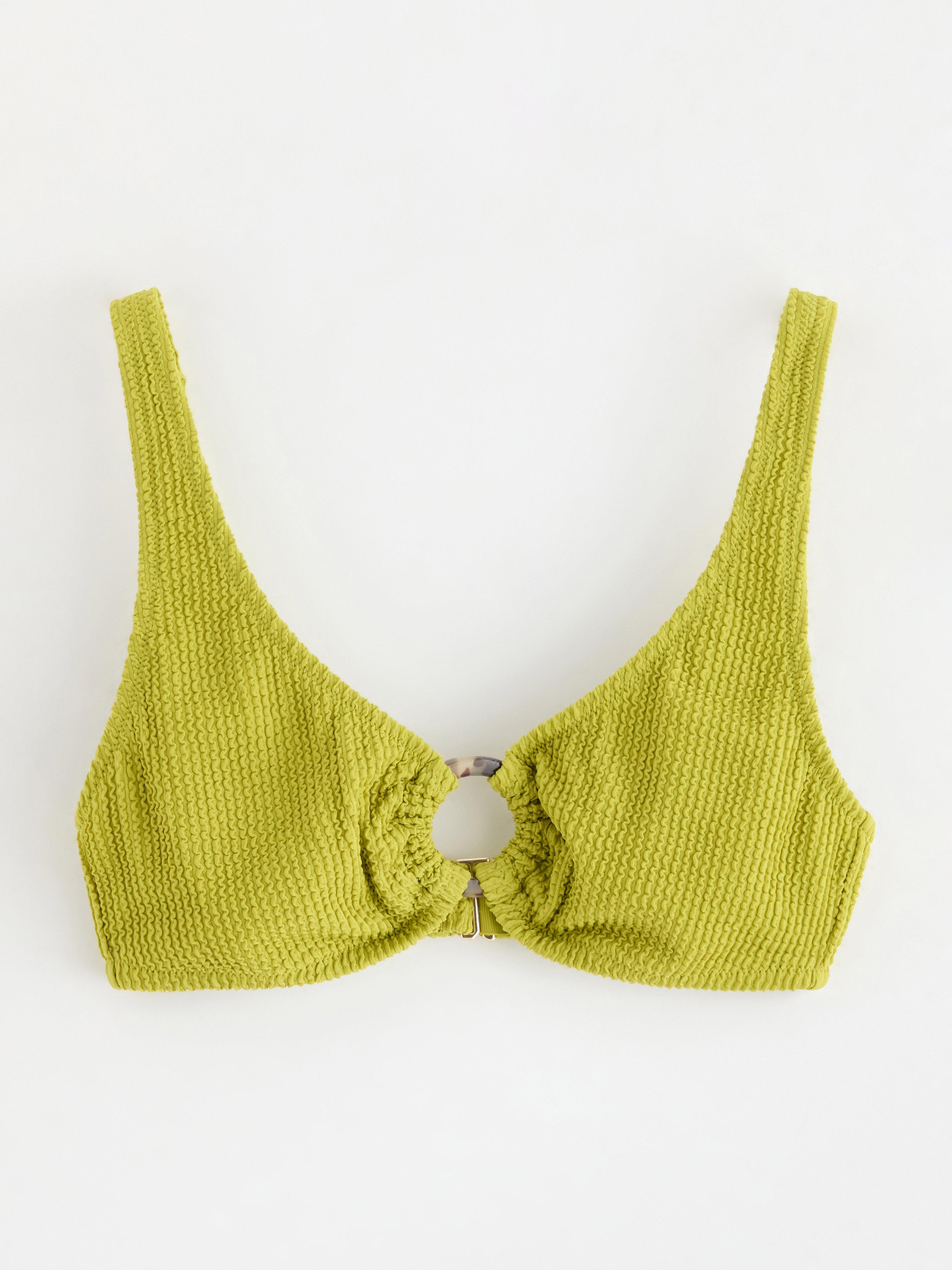 Krinklad bikiniöverdel Light Dusty Lime