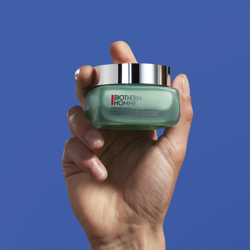 Creme hidratante em gel Biotherm Homme Aquapower Cream, 72 horas de duração.
