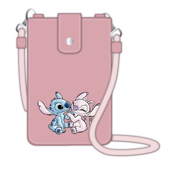 Sac à bandoulière - Rectangle - 11x16x3.5 cm - Lilo & Stitch - Rose
