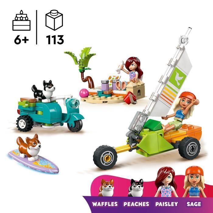 LEGO Friends 42641 Cães Surfistas e Aventuras de Scooter - Brinquedo Interativo com Corgis