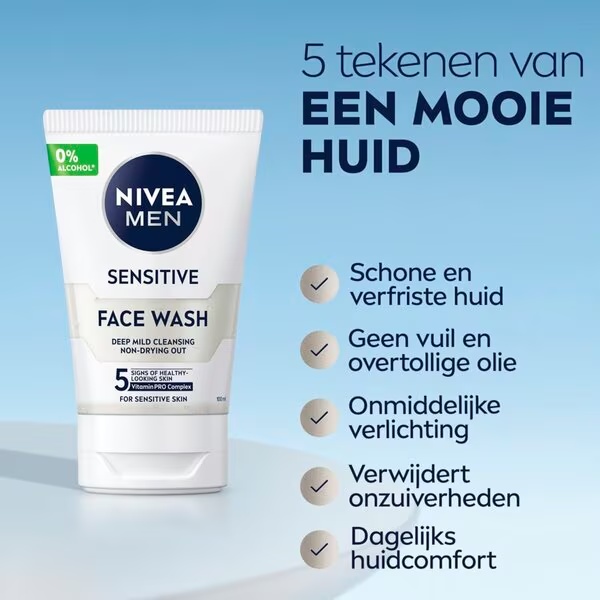 NIVEA Men Sensitive umývací gél na tvár 100 ml