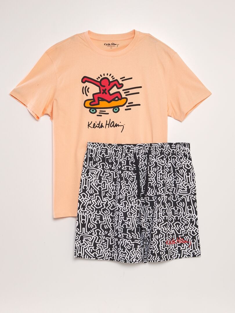Conjunto de pijama de duas peças Keith Haring - Laranja