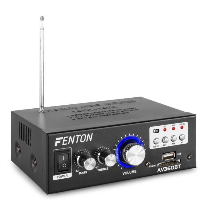 Versterker - FENTON - AV360BT - 2 x 40 Watt - Bluetooth - USB/SD