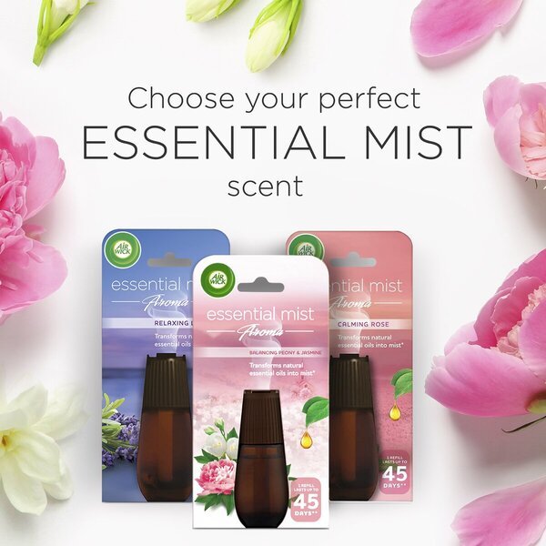 Air Wick Essential Mist umirujući miris zvjezdanog jasmina i božura, dopuna 20ml