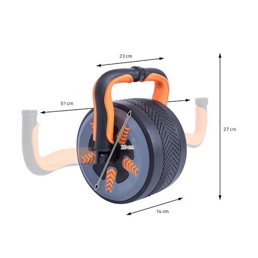Accesoriu fitness 2 în 1 Roată abdominală / Gantere Pure2 Improve