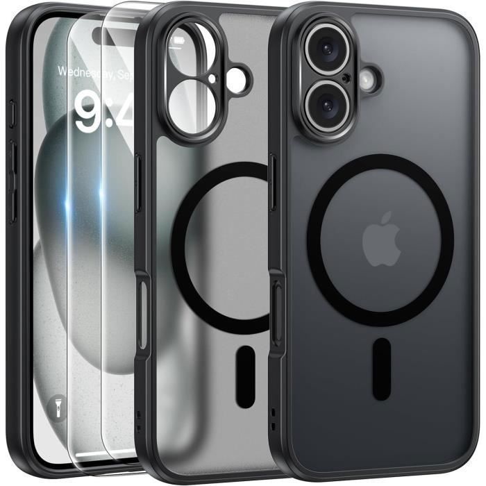 Funda para iPhone 16 - MASSILIA TECH - MagSafe Magnética - Negra