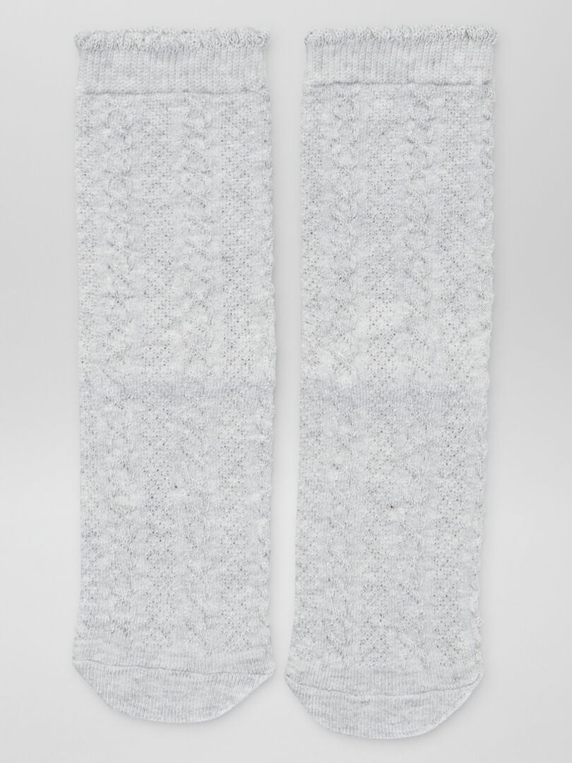 Juego de 5 pares de calcetines trenzados - MORADO