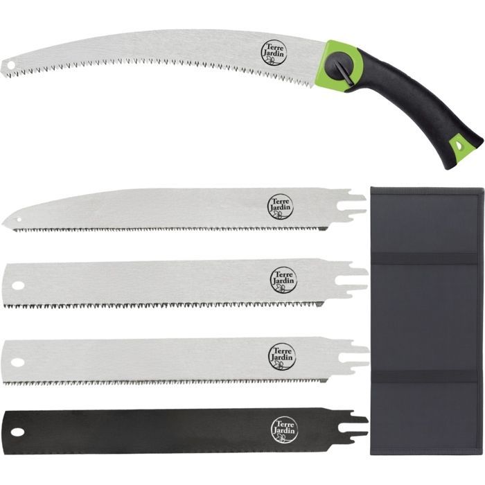 Hand pruner - Multifunctional garden saw with 5 interchangeable blades - Complete kit for garden soil