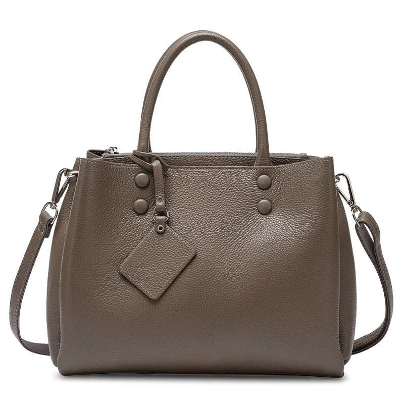 Sac bandoulière décontracté 100% cuir véritable, gris tendance, pour femme, noir de haute qualité, idéal pour le bureau