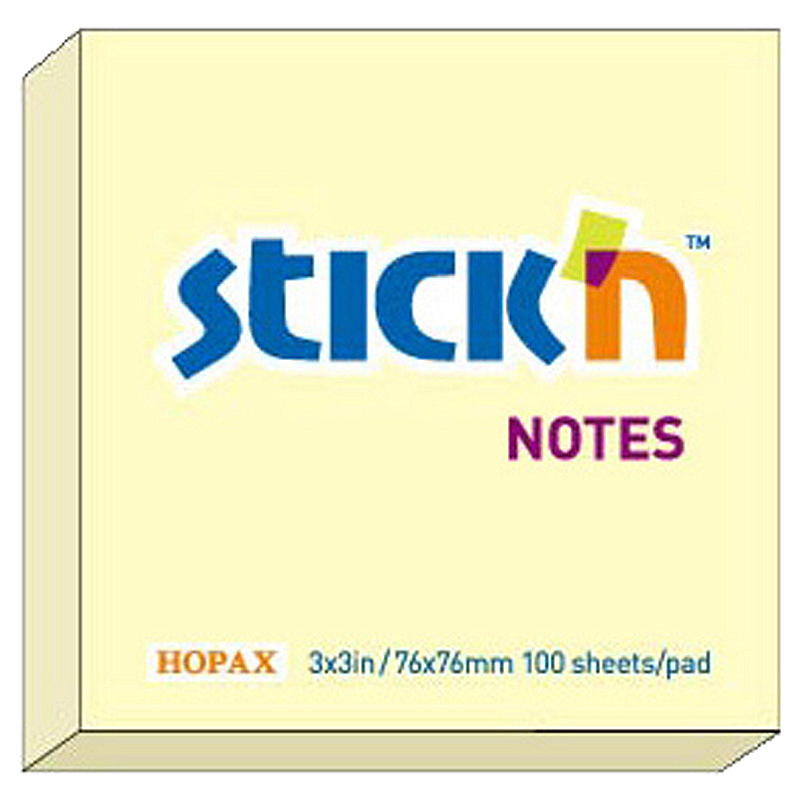Notisblokk 100 stk. 76x76 mm gul