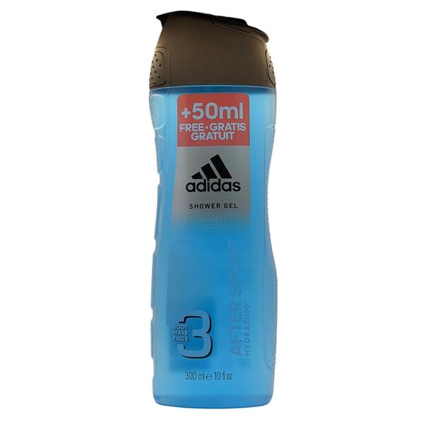 Adidas - Gel de ducha After Sport 3 en 1 para cabello, cuerpo y rostro