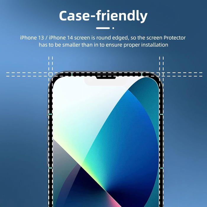 Set van 3 gehard glazen screenprotectors voor iPhone 14, iPhone 13 en iPhone 13 Pro (6,1 inch) - bubbelvrij