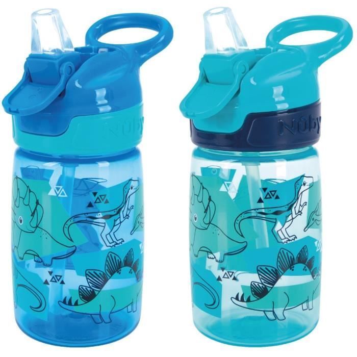 Set van 2 waterflessen - NUBY - Incredible Gulp - 360 ml - Dinosaurussen