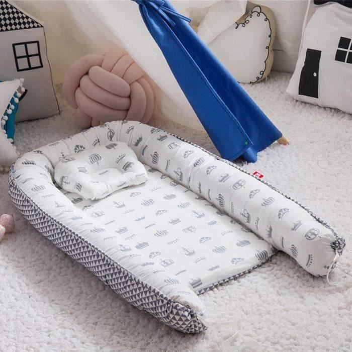 Reducteur de lit bebe Cocon, réducteur Lit bébé, Baby Nest cocoon pour nouveau-né nourrisson coussin pour bébé couffin de voyage