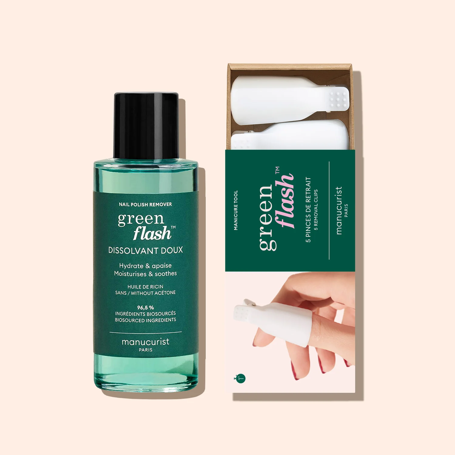 Semi-permanent LED Green Flash™ - 100 ml Dissolvant Doux Green Flash™