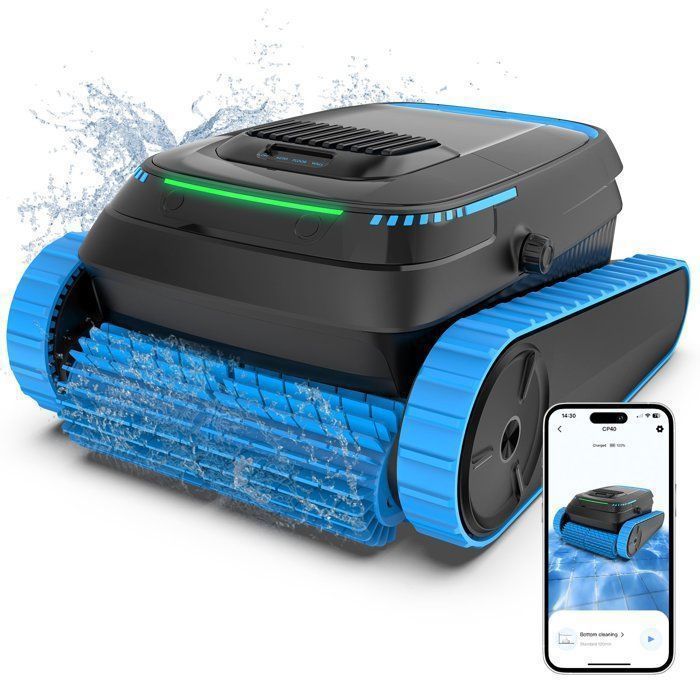 Robot Piscine AIRROBO CP40,Nettoyage Fond et Paroi, Autonomie 120min (170m²), Application, Grand Panier 4L