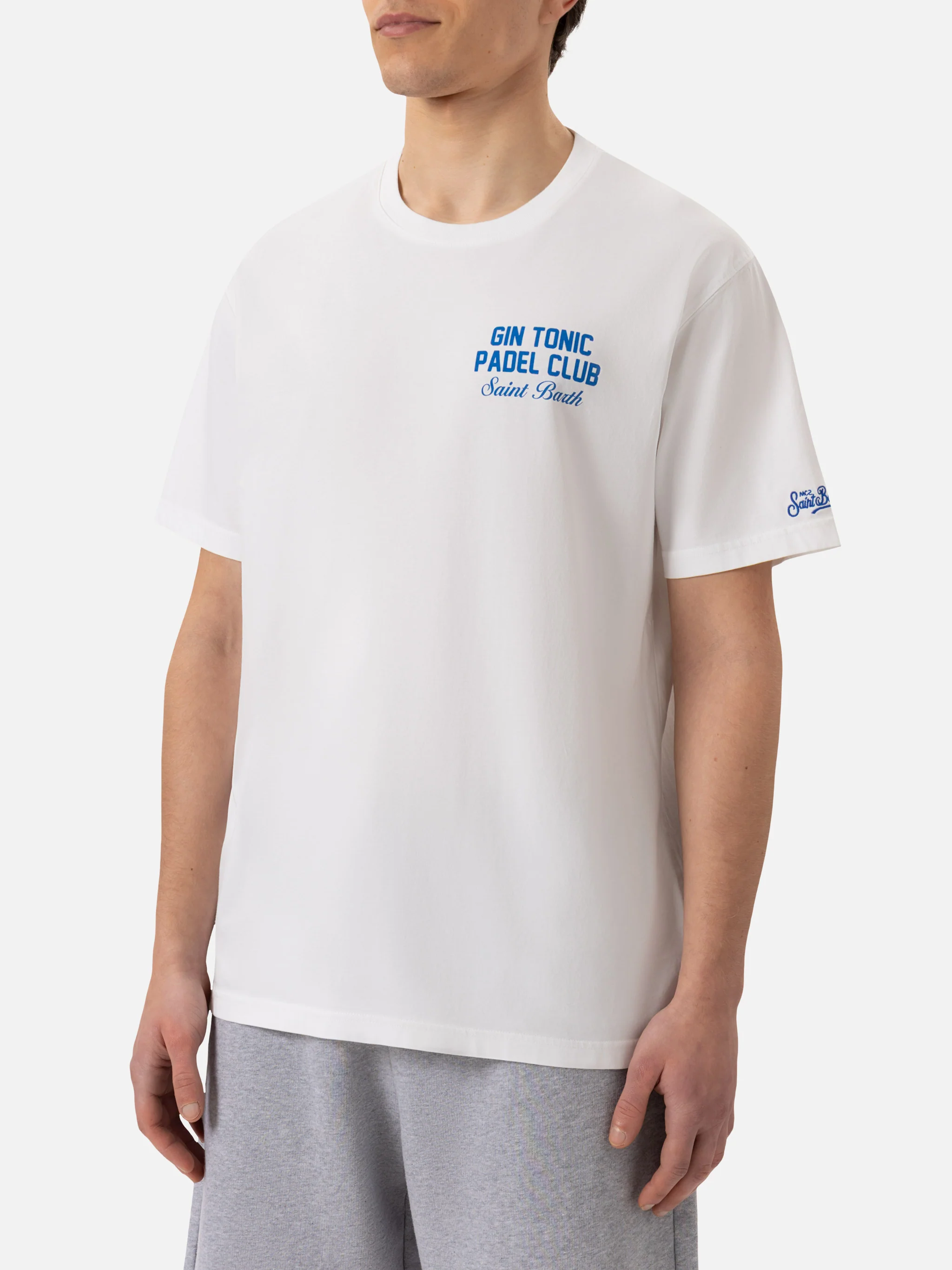 Herr-T-shirt i bomull med tryck på Gin Tonic Padel Club