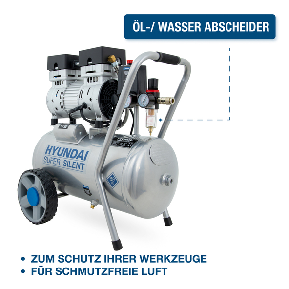 Stillegående kompressor SAC55752, 8 bar / 24 l