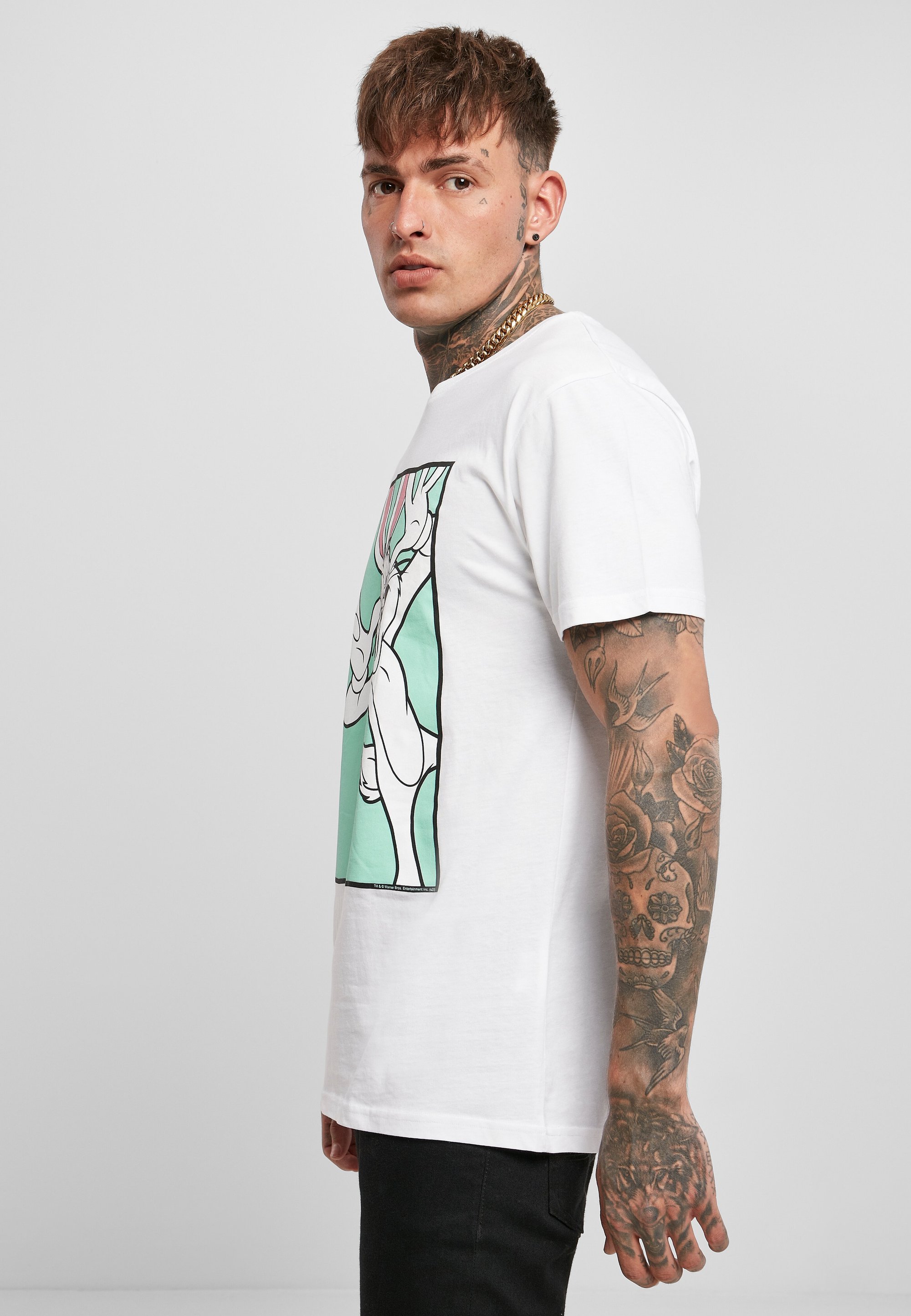 Maglietta Mister Tee LOONEY TUNES BUGS BUNNY FUNNY FACE - Stampa bianca