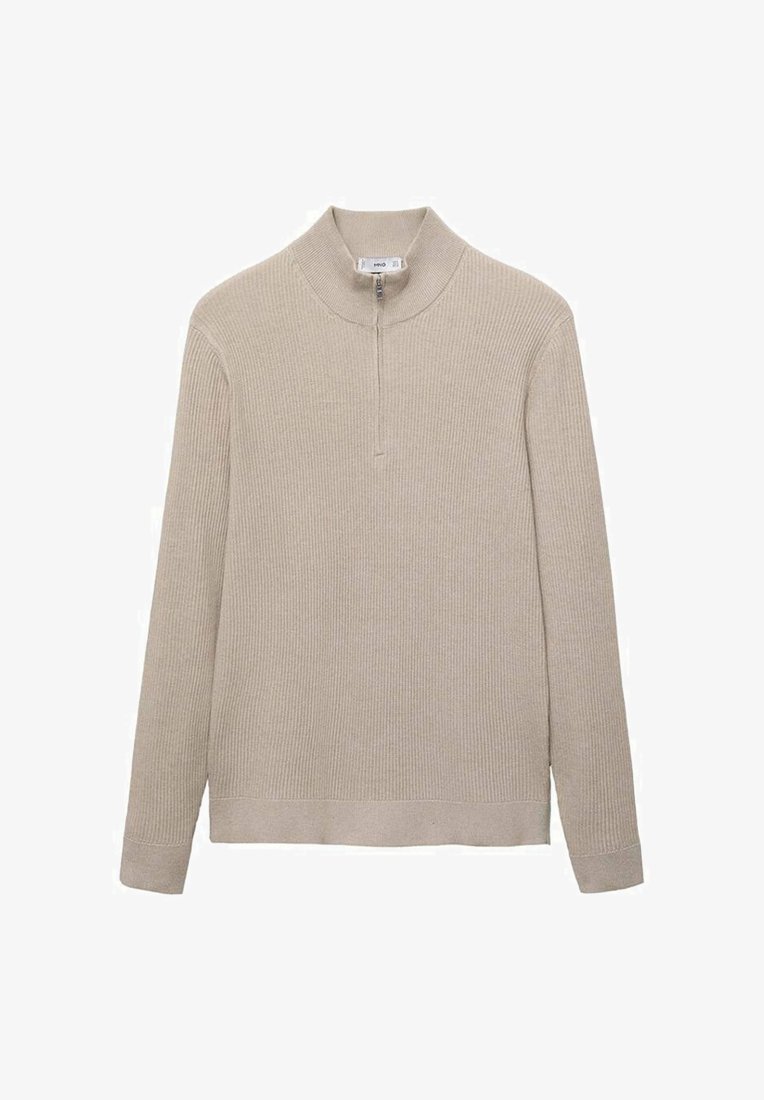 Pull Mango à col zippé - beige