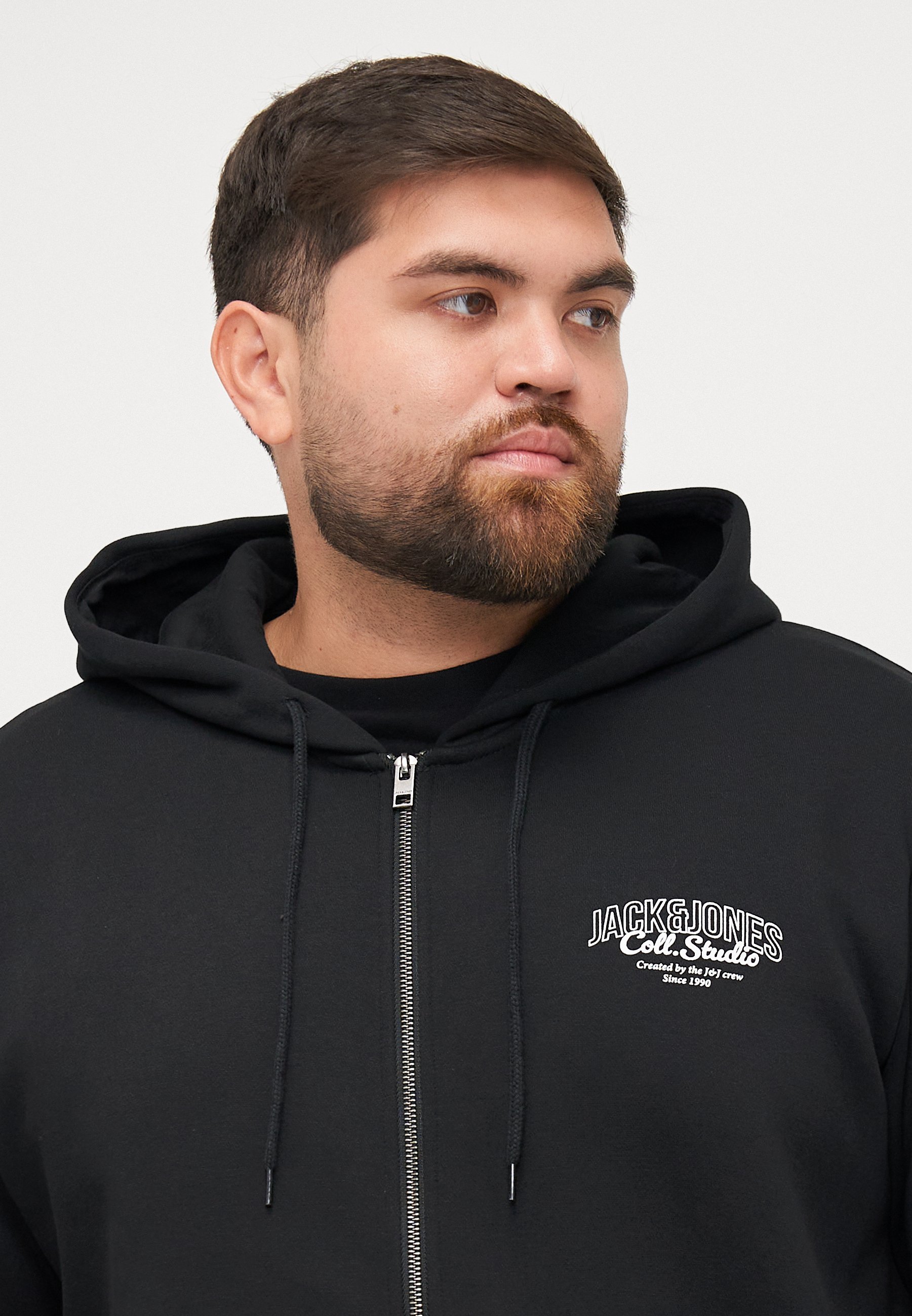 JJMAKOTO ZIP HOOD - Genser med glidelås - blackJack & Jones