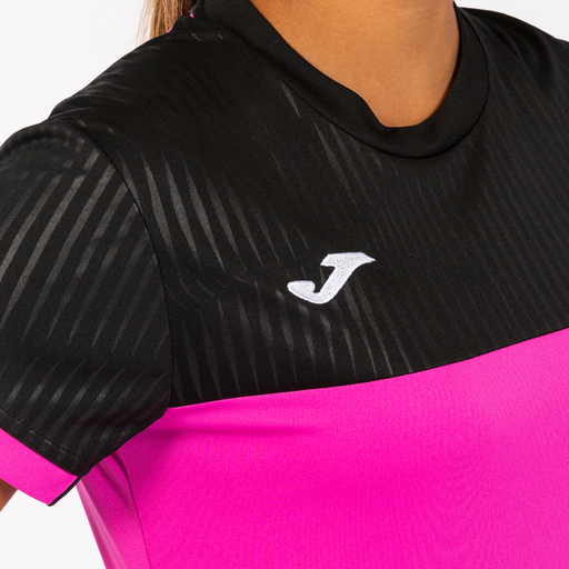  Camiseta Manga Corta Joma Montreal Rosa Flúor Negro