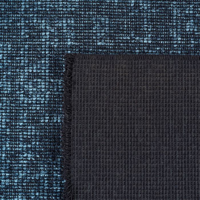 SIMPEX, Tapis Runner en Coton Chenille Bleu 80x250 cm  Lavable, Style Boho, Vintage Kelim, Pour Cuisine, Chambre & Couloir