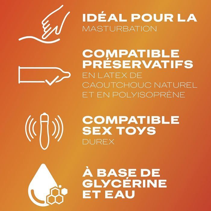 Durex - Lot De 3 Gels Lubrifiants Intimes - Hot Chauffant 100ml - Crazy Cherry Comestible 100ml - Sensitive Confort 50ml
