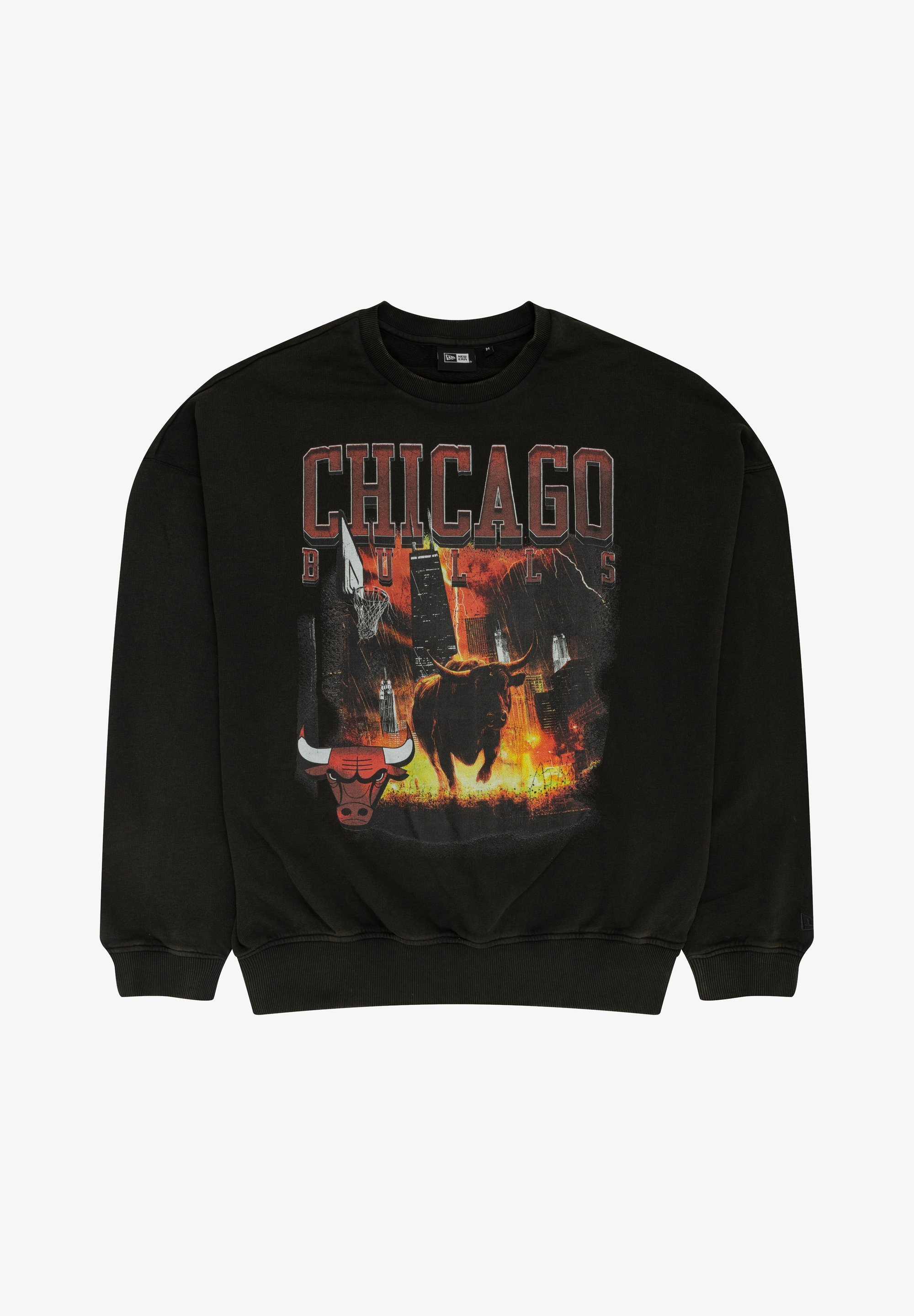 New Era NBA CHICAGO BULLS WASHED CREW UNISEX - Sweatshirt - zwart